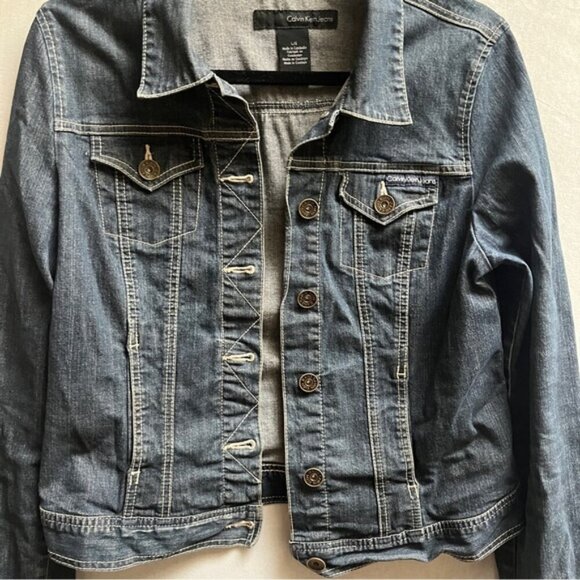 Calvin Klein denim button jacket Sz M - Picture 4 of 10